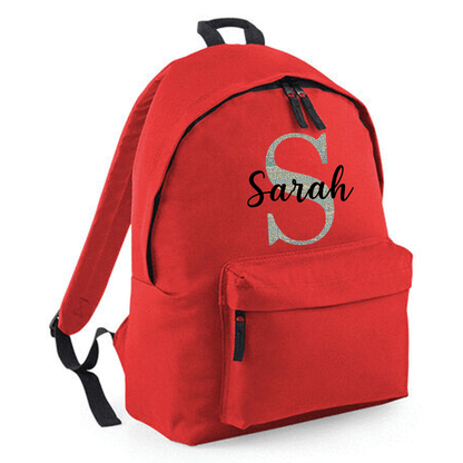 Personalised Name & Initial Backpack, Kids Rucksack with Name & Design