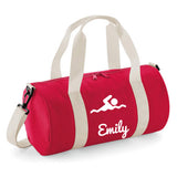 Personalised Swimming Barrel Bag | Kids Sports Holdall with Name