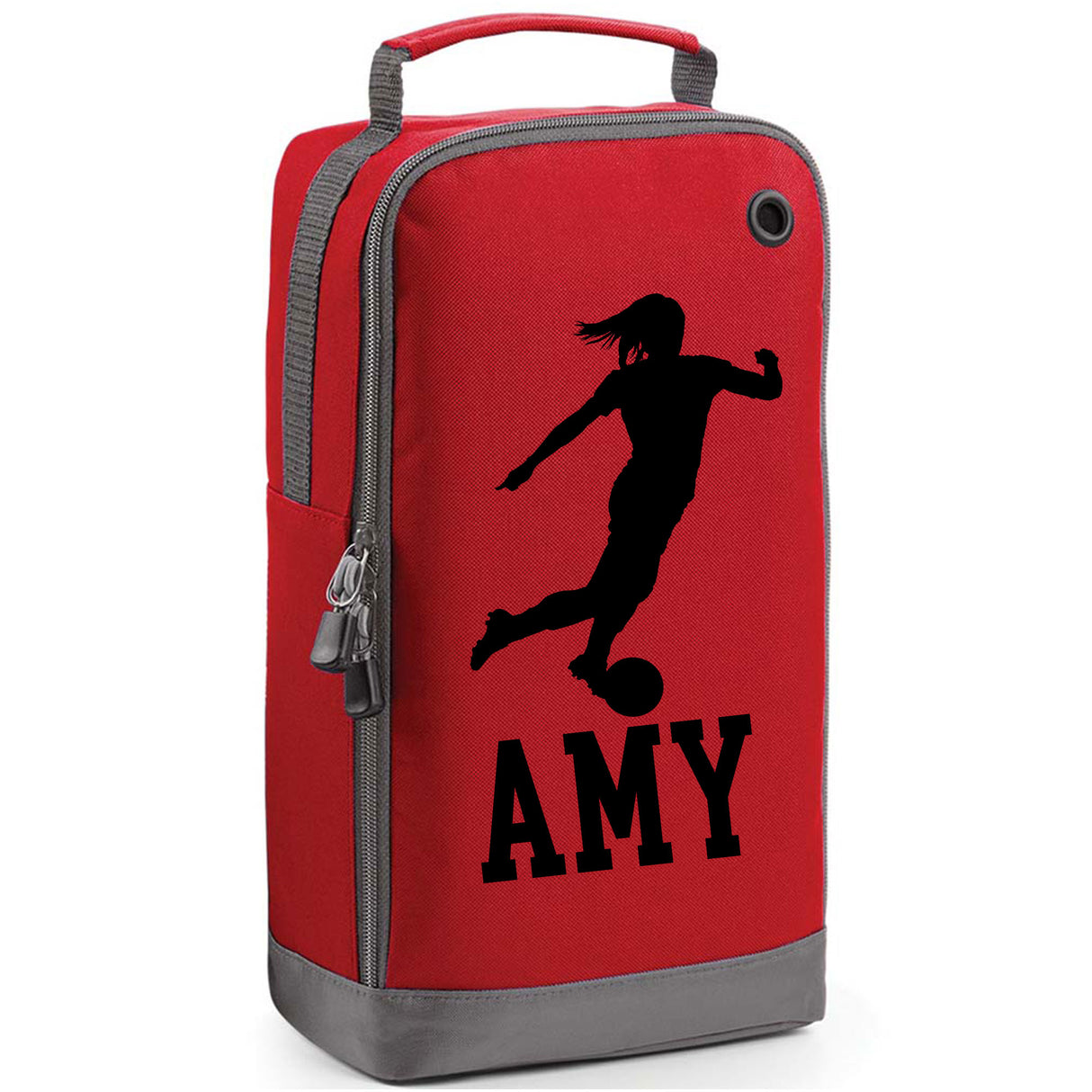 Football Boot Bag or Shoe Bag – Personalised with Name | Female Footballer Design