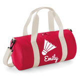 Personalised Badminton Barrel Bag | Kids Sports Holdall with Name