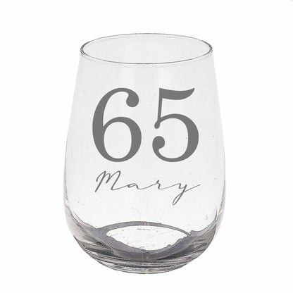 Personalised Gin Glass & Coaster – Engraved Name and Age Birthday Gift