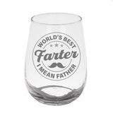 Best Farter I Mean Father Engraved Stemless Gin Glass – Funny Gift for Dad