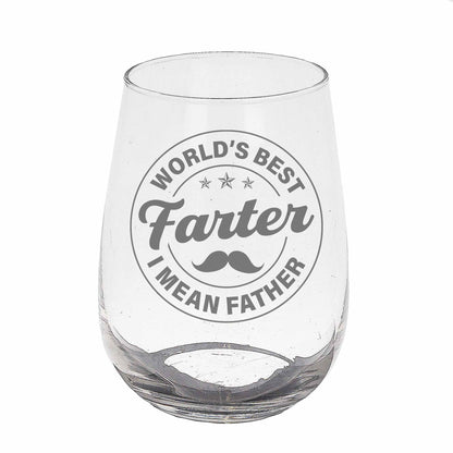 Engraved Best Farter I Mean Father Glass & Coaster Gift for Dad