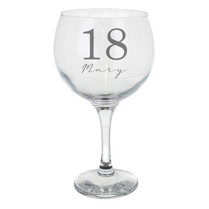 Personalised Engraved Name & Age Gin Glass Gift Set For Birthday Present