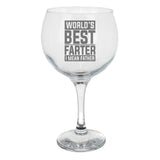 Best Farter I Mean Father Engraved Goblet Gin Glass – Funny Gift for Dad