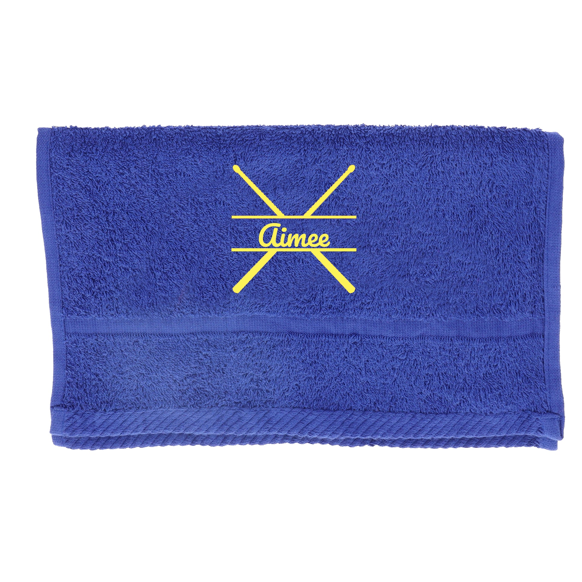 Personalised Embroidered Drummer Towel  - Always Looking Good - Royal Blue  