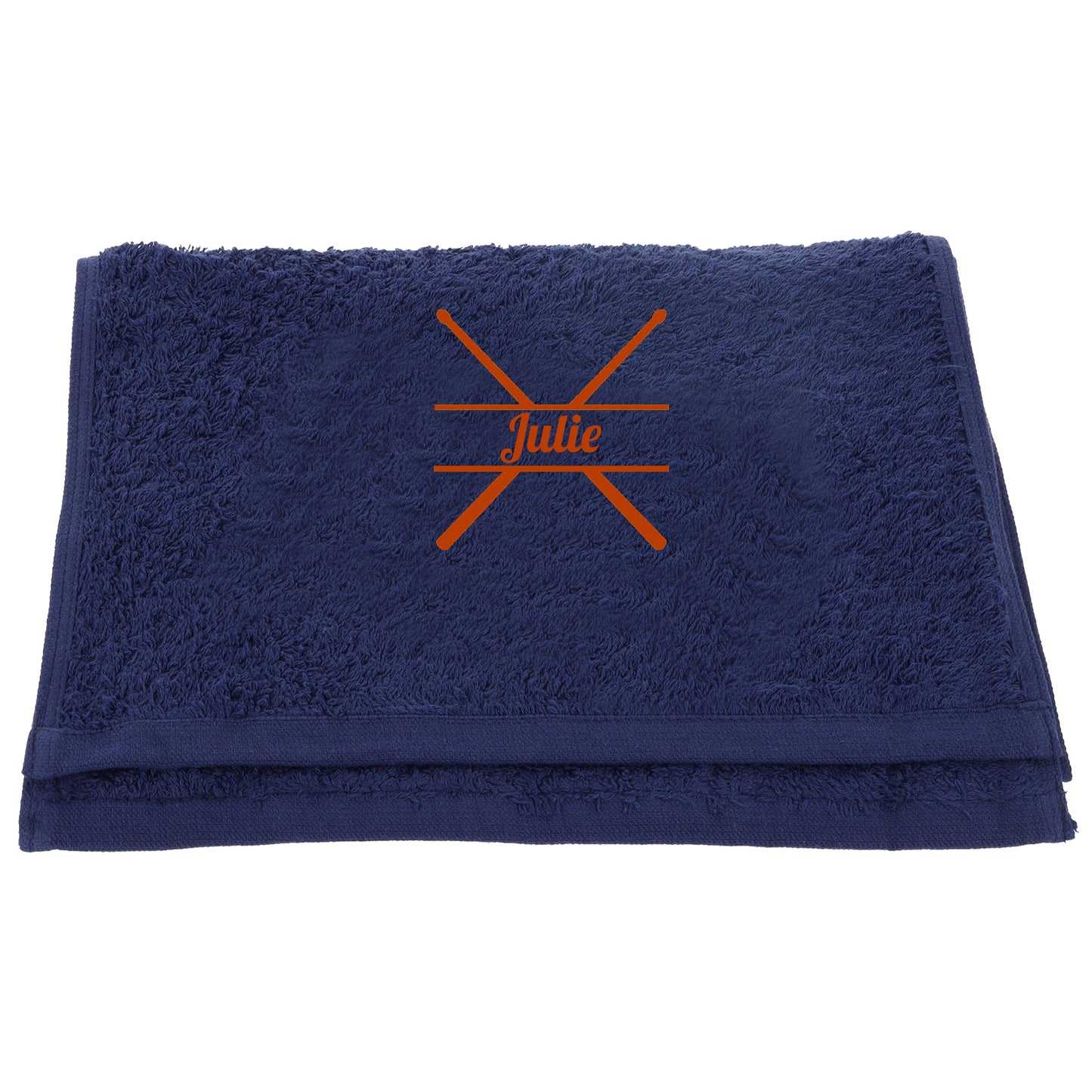 Personalised Embroidered Drummer Towel  - Always Looking Good - Navy  