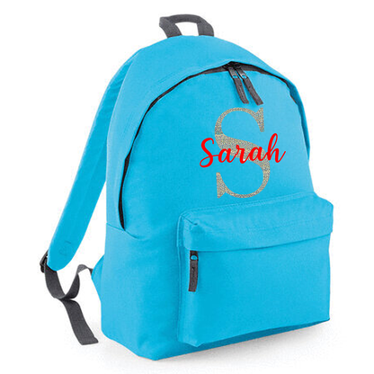 Personalised Name & Initial Backpack, Kids Rucksack with Name & Design