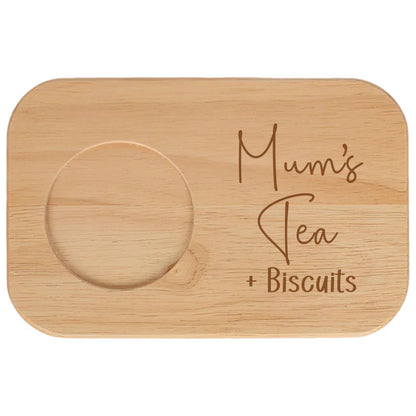 Personalised Engraved Mum’s Tea & Biscuit Board with Optional Mug