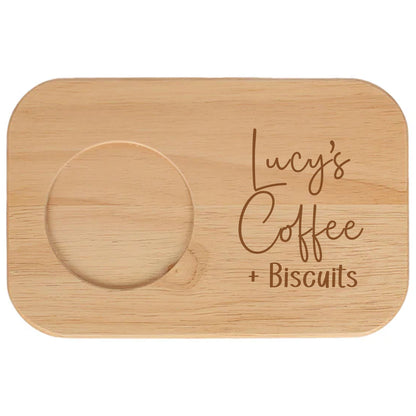 Personalised Coffee & Biscuit Engraved Board with Optional Mug and Message