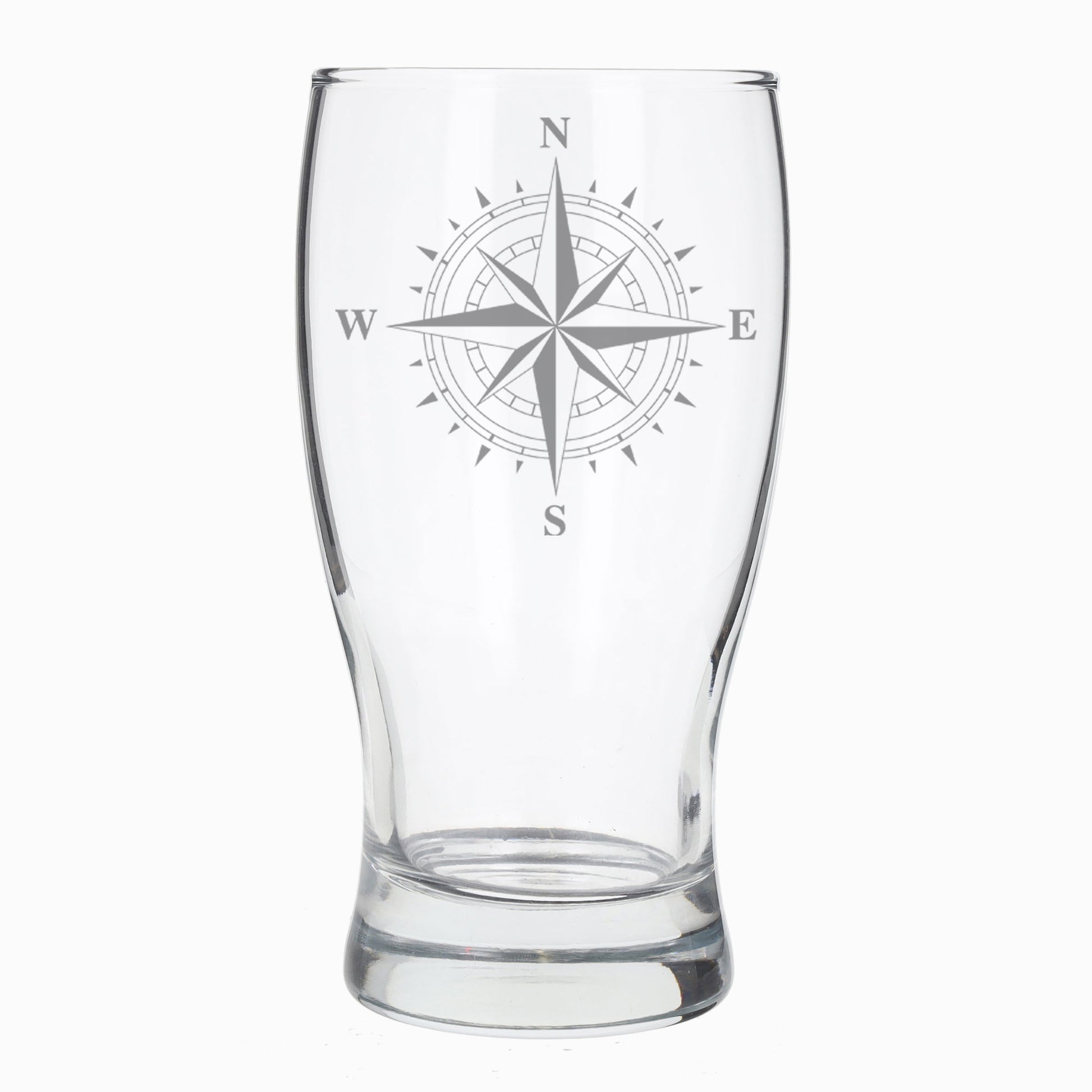 Compass Engraved Beer Pint Glass and/or Coaster Set  - Always Looking Good - Pint Glass Only  