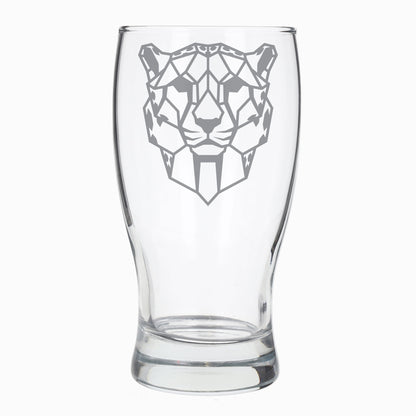 Cheetah engraved pint beer glasses  - Always Looking Good -   
