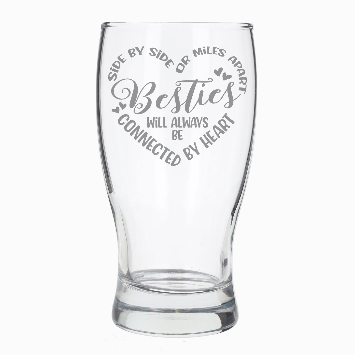 Besties Connected By Heart Engraved Beer Glass and/or Coaster Set  - Always Looking Good -   gift for best friend