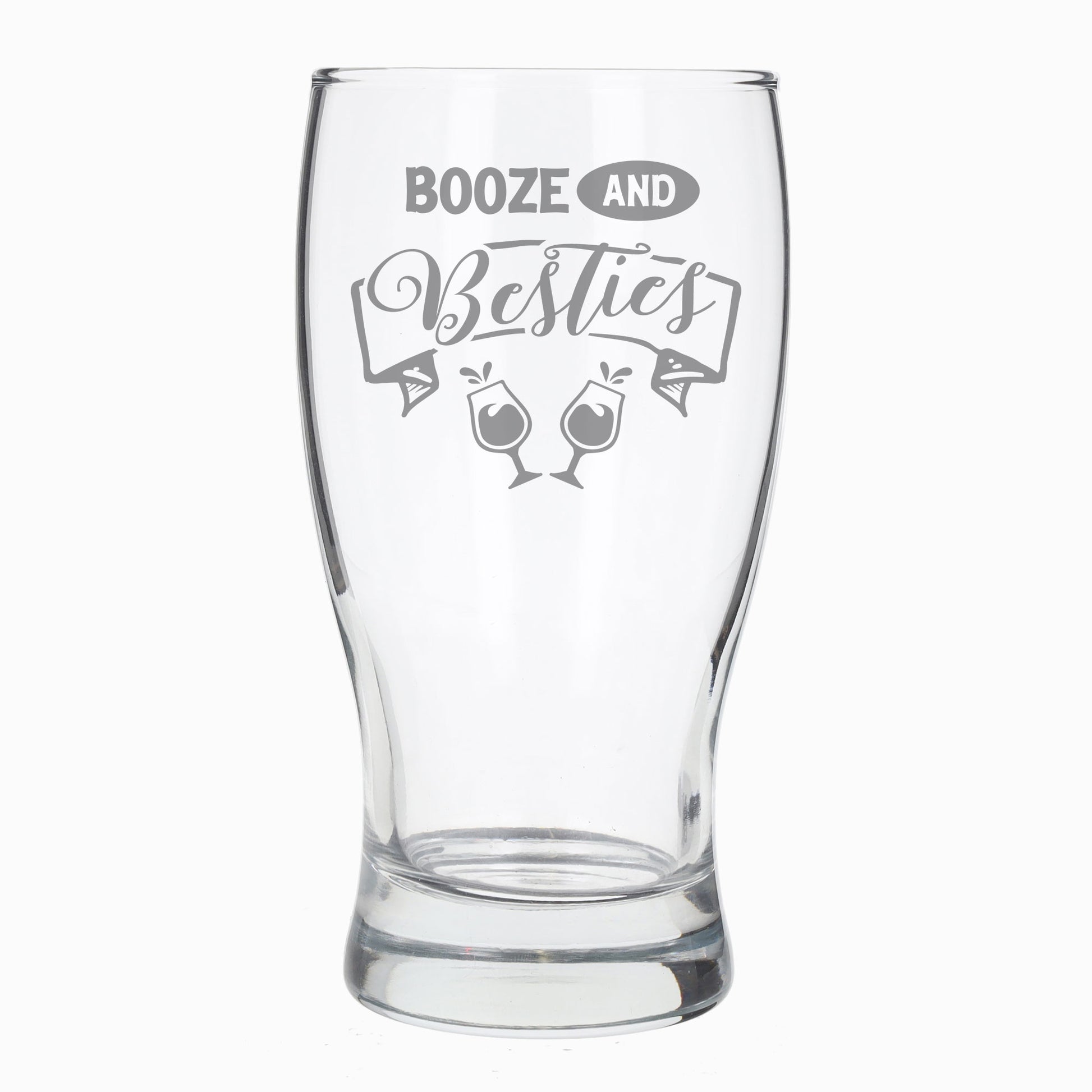Booze and Besties Engraved Beer Pint Glass and/or Coaster Set  - Always Looking Good - Beer Glass Only  