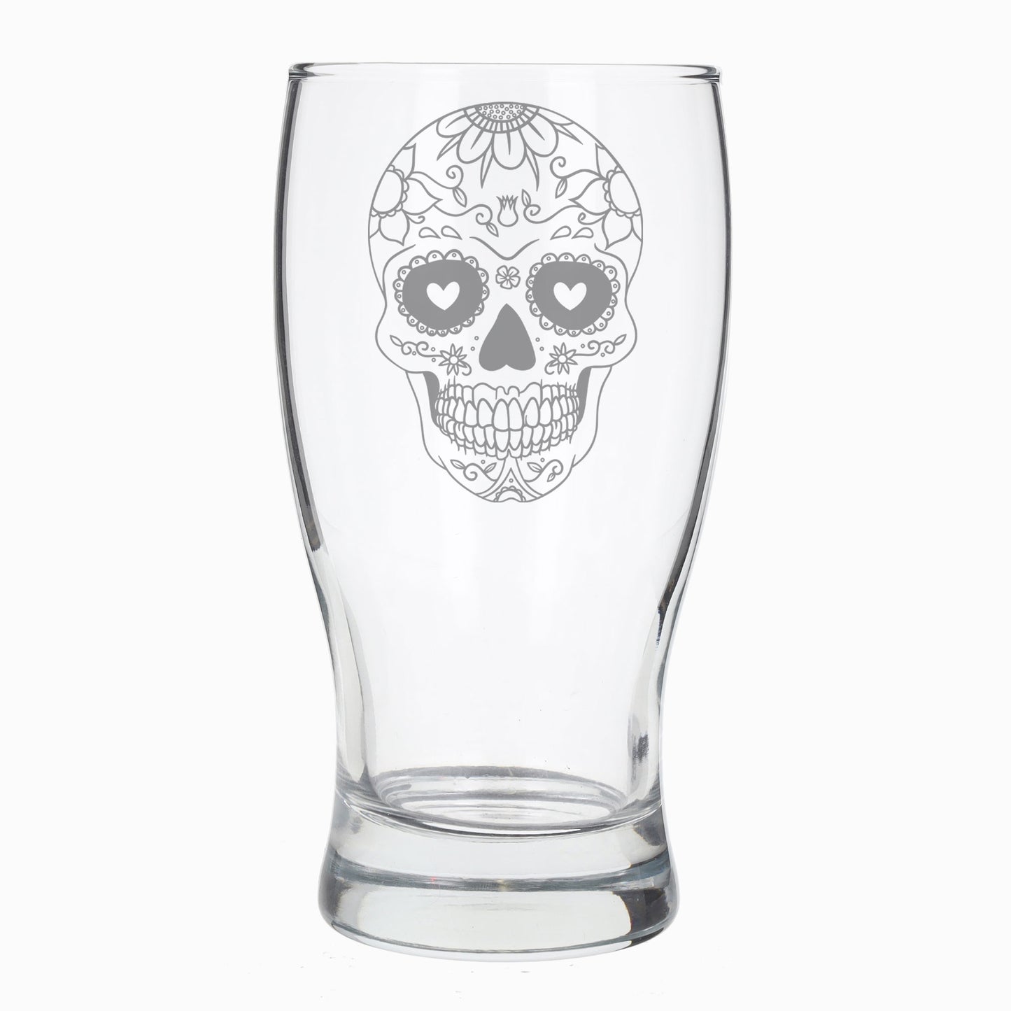 Engraved Sugar Skull Pint Glass  - Always Looking Good -   