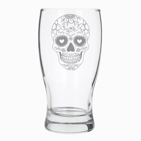 Sugar Skull Engraved Pint Glass For Beer Lovers  - Always Looking Good -   