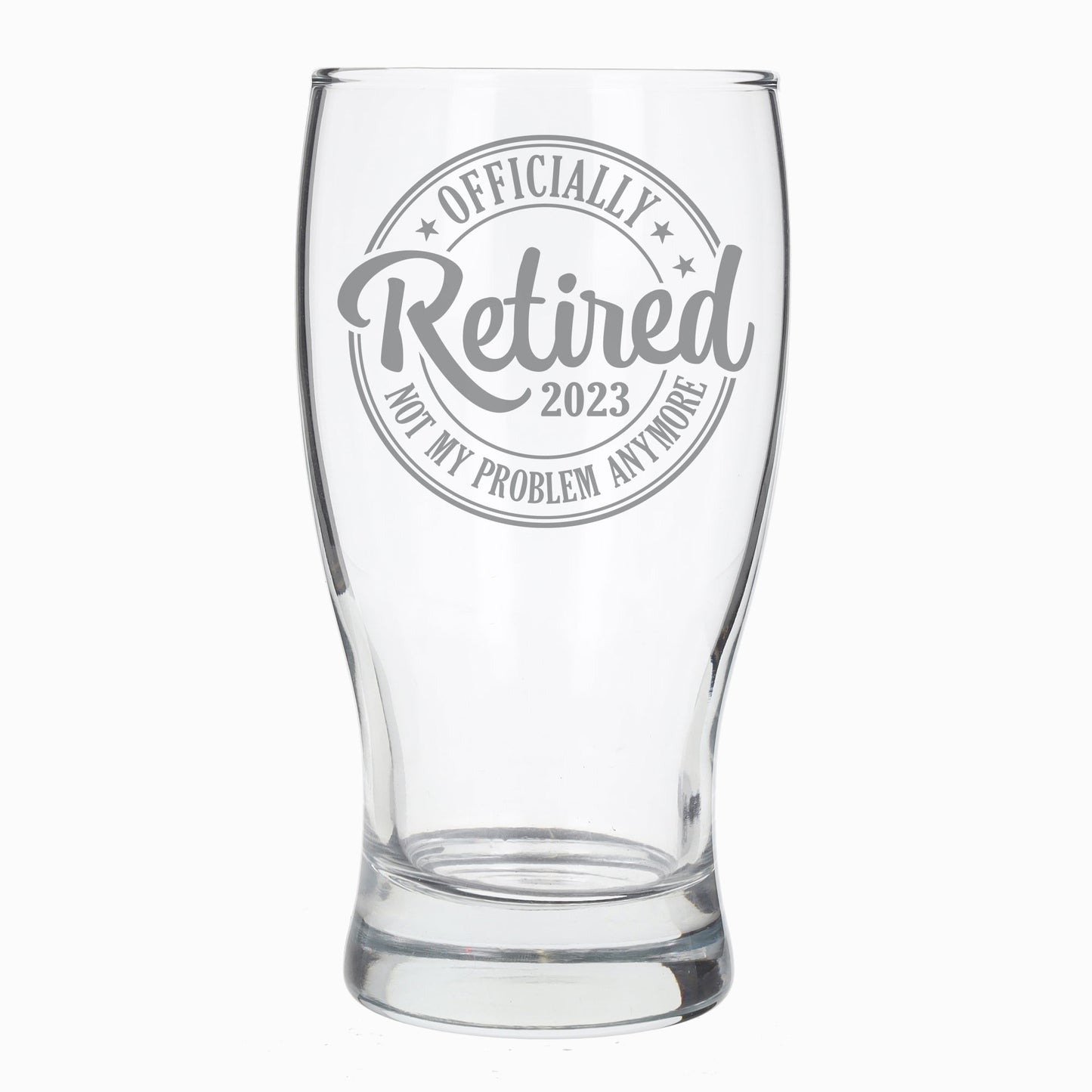 Officially Retired Engraved Beer Glass and/or Coaster Set  - Always Looking Good - Beer Glass Only  