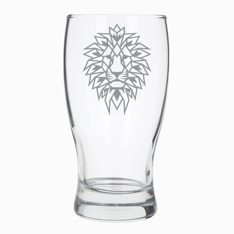 Lion Engraved Personalised Pint Glass  - Always Looking Good -   