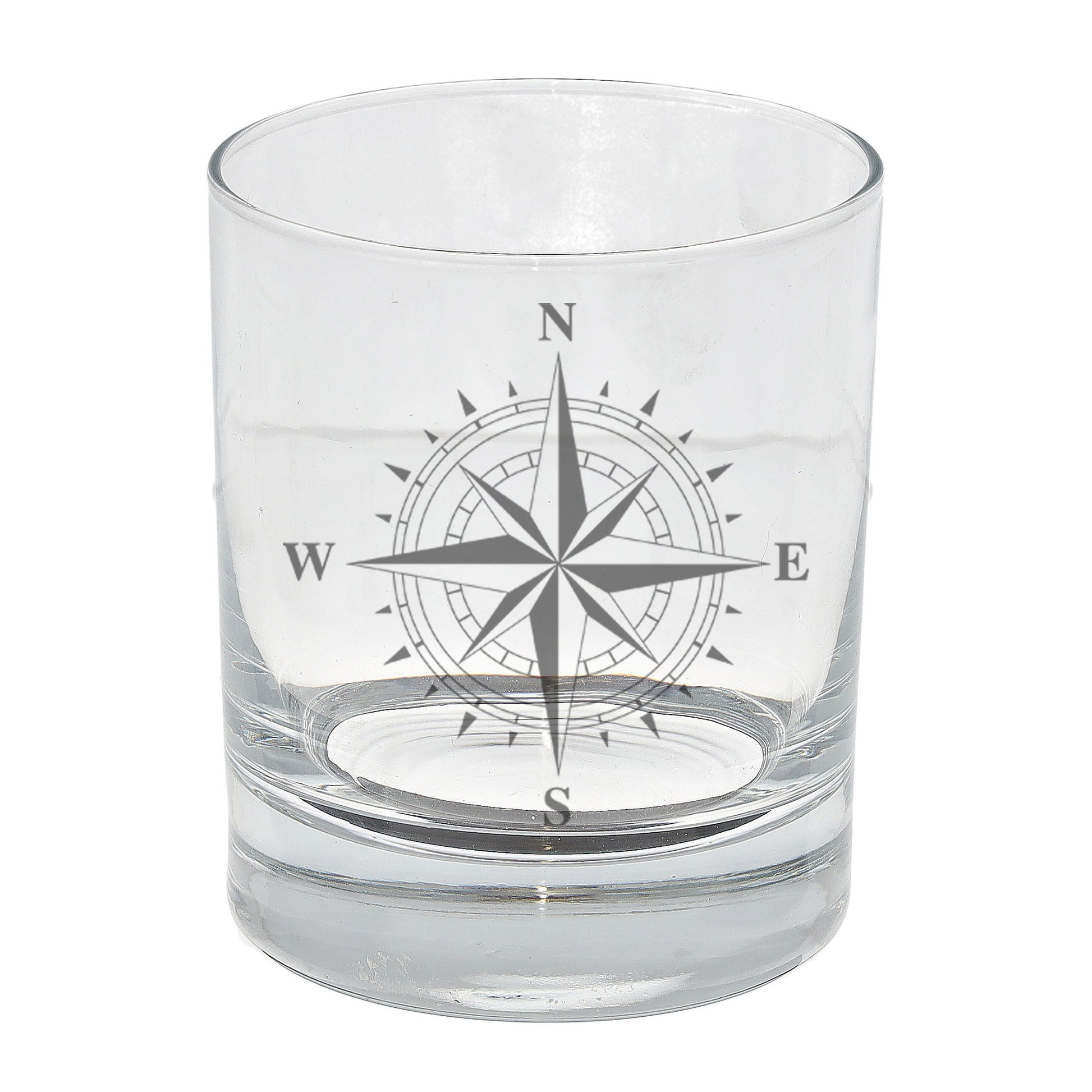 Compass Engraved Whisky Glass and/or Coaster Set  - Always Looking Good - Whisky Glass Only  
