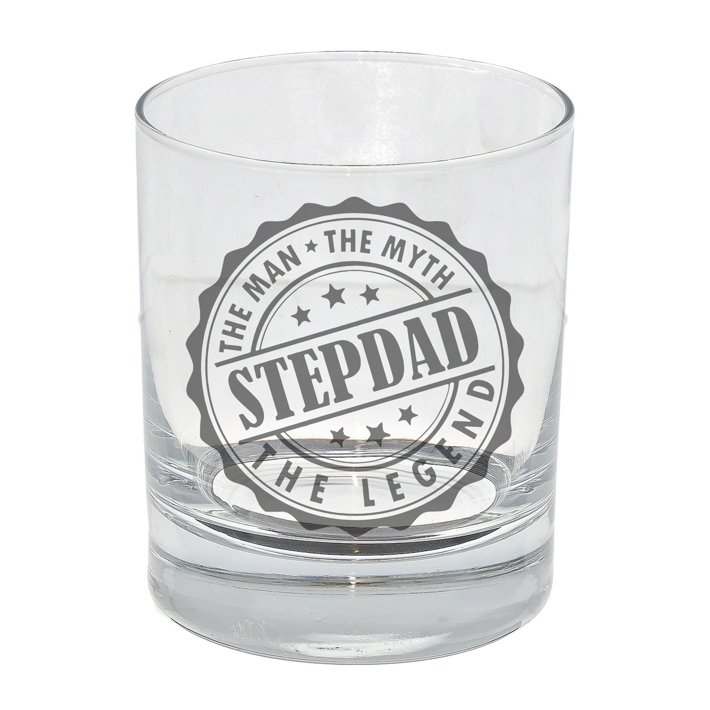 Man Myth Legend Step Dad Engraved Whisky Glass and/or Coaster Set  - Always Looking Good - Whisky Glass Only  