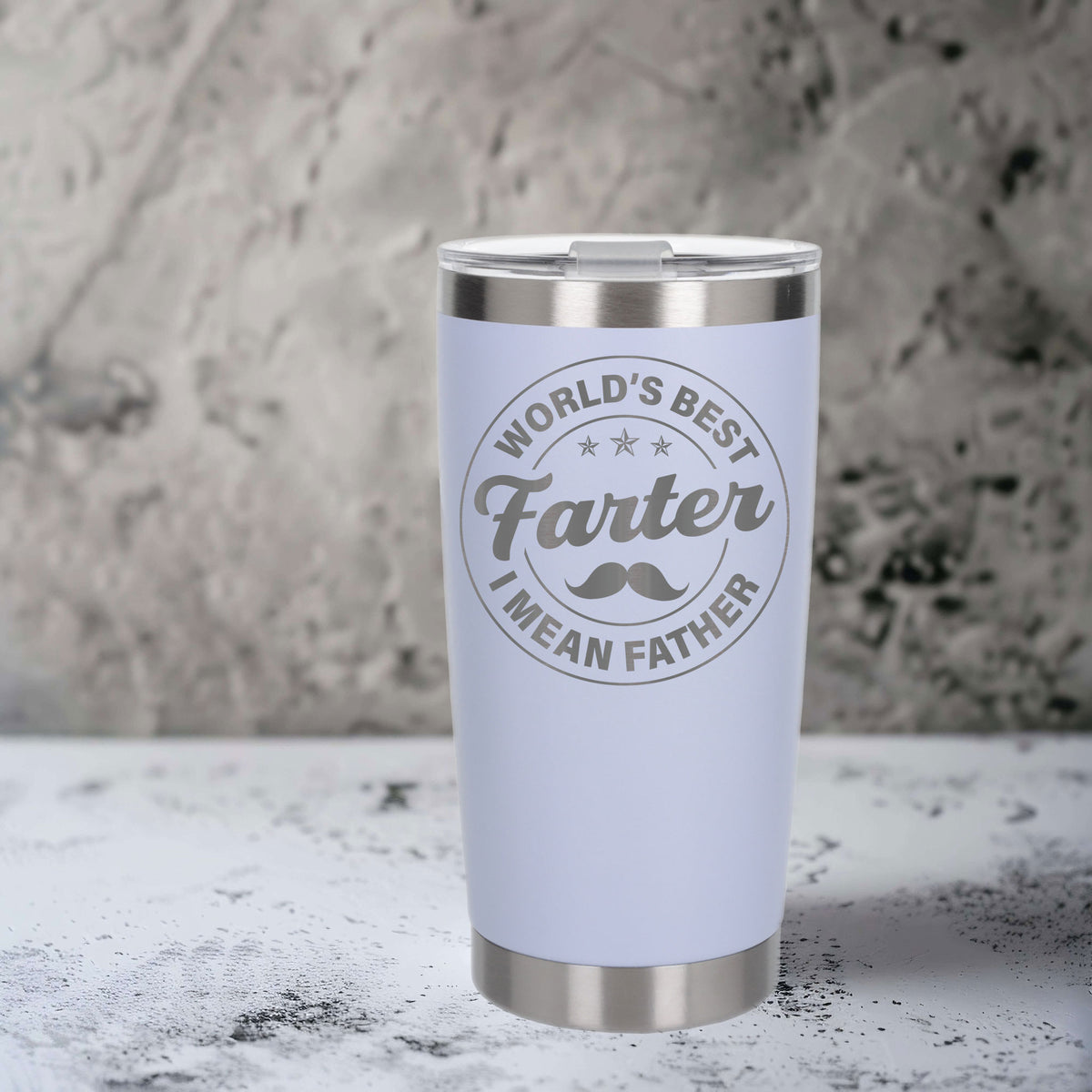 Best Farter I Mean Father Engraved Travel Mug for Dad