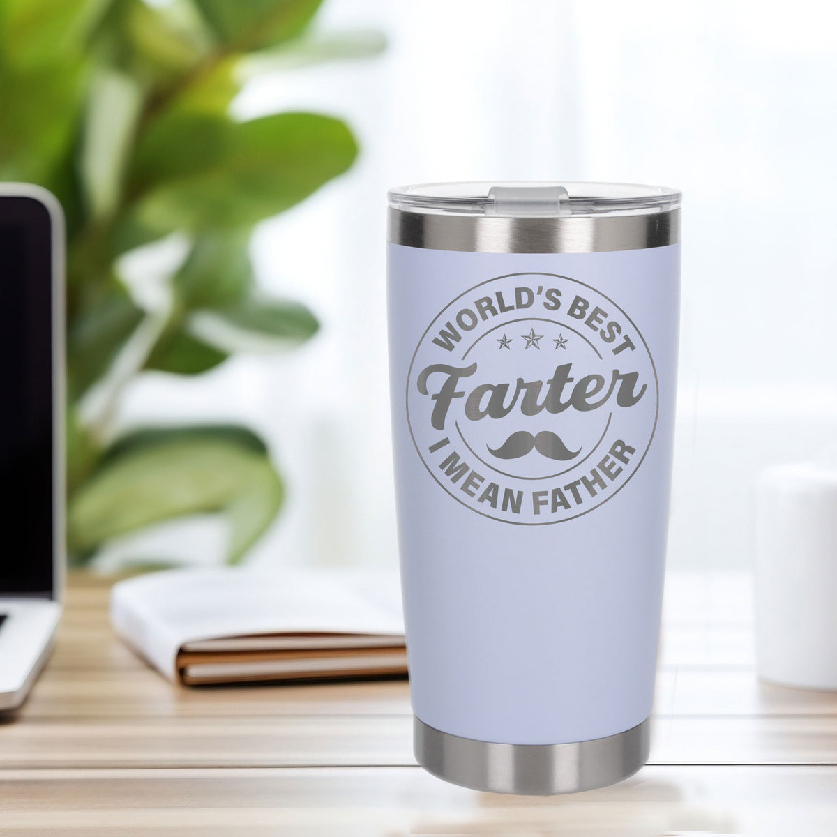 Best Farter I Mean Father Engraved Travel Mug for Dad