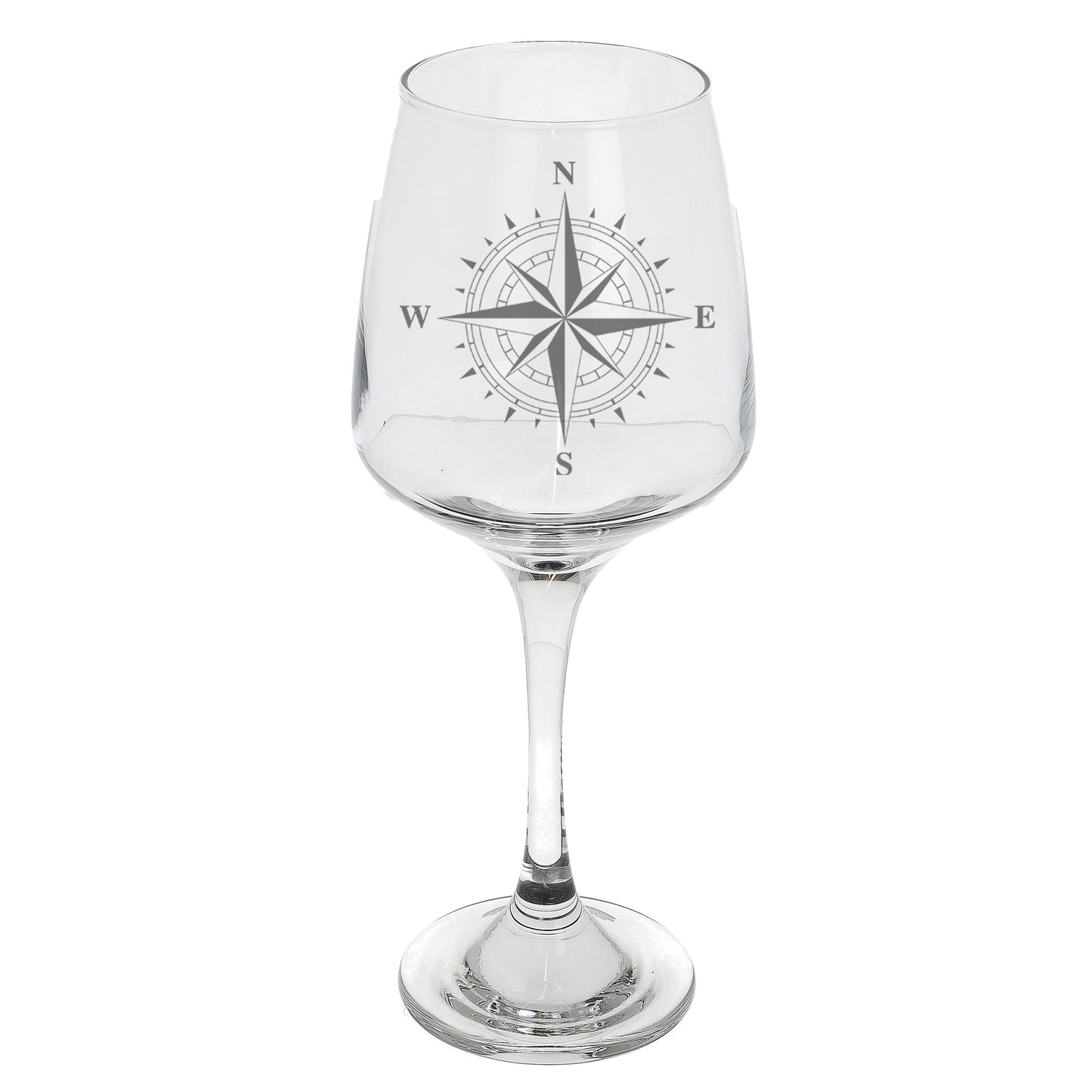 Compass Engraved Wine Glass and/or Coaster Set  - Always Looking Good - Wine Glass Only  