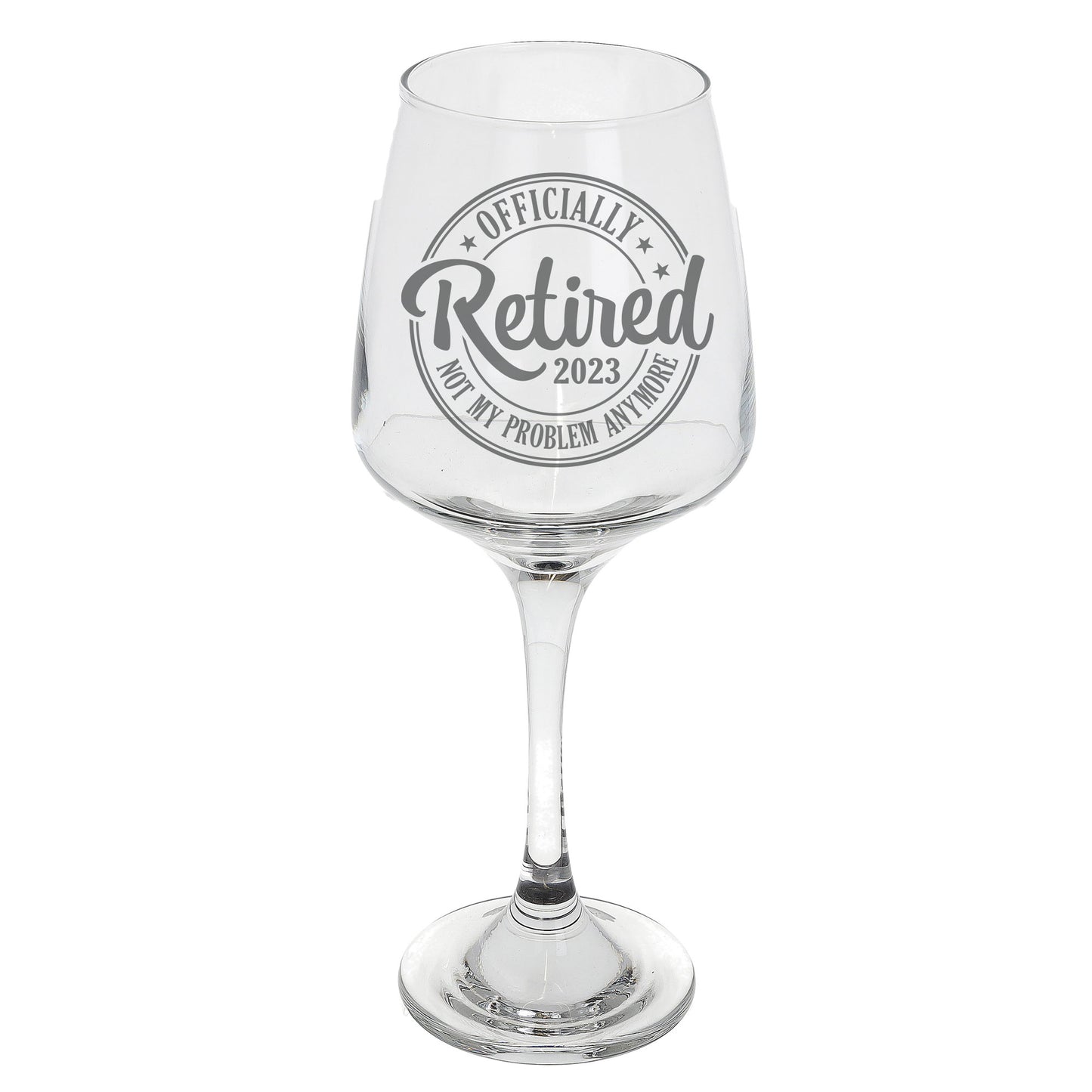 Officially Retired Engraved Wine Glass and/or Coaster Set  - Always Looking Good - Wine Glass Only  