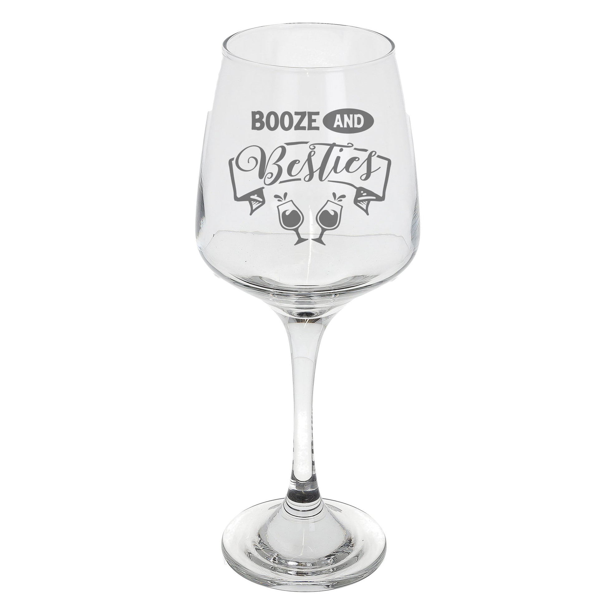 Booze and Besties Engraved Wine Glass and/or Coaster Set  - Always Looking Good - Wine Glass Only  