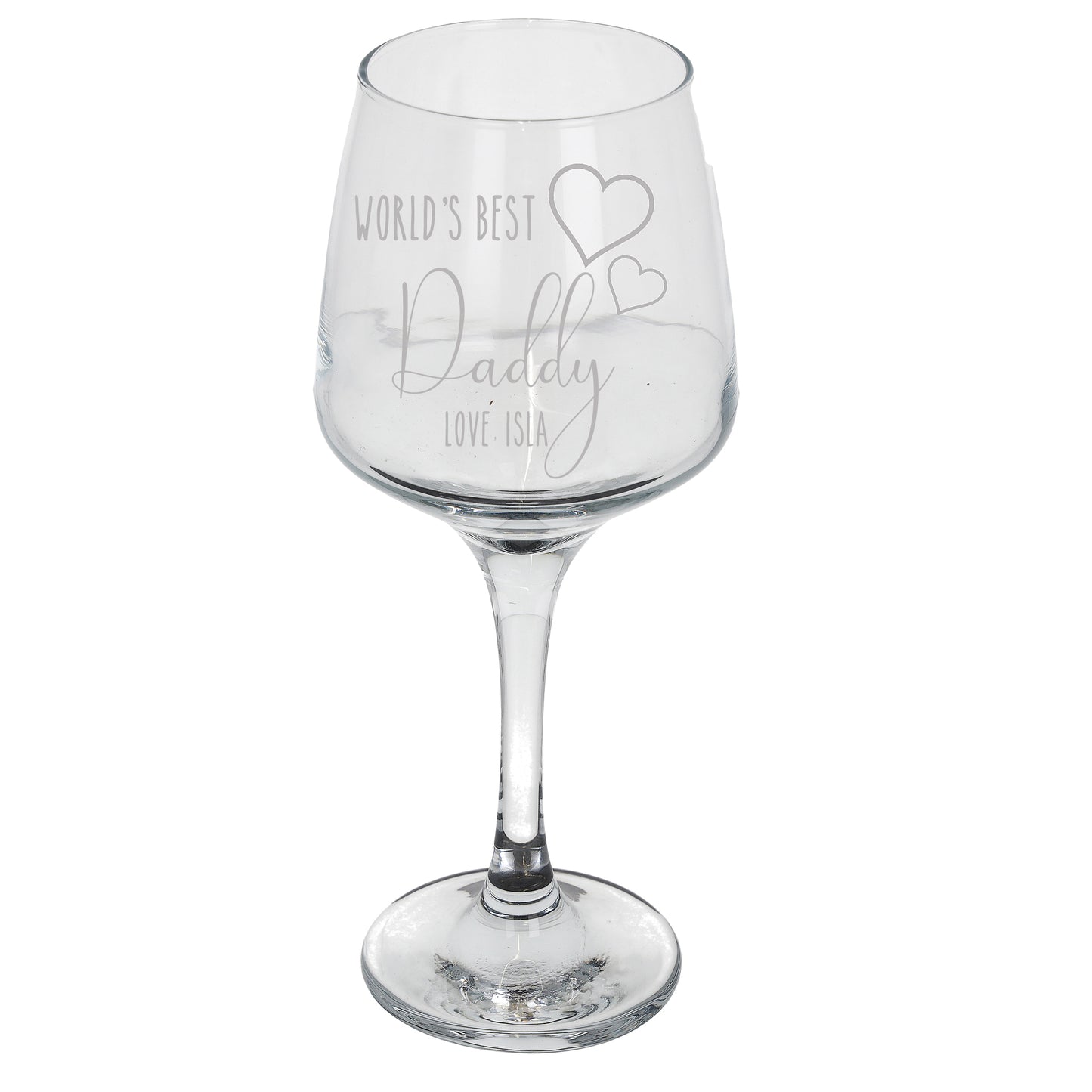 Personalised Wine Glass Engraved “World's Best Mum/Aunt/Gran”