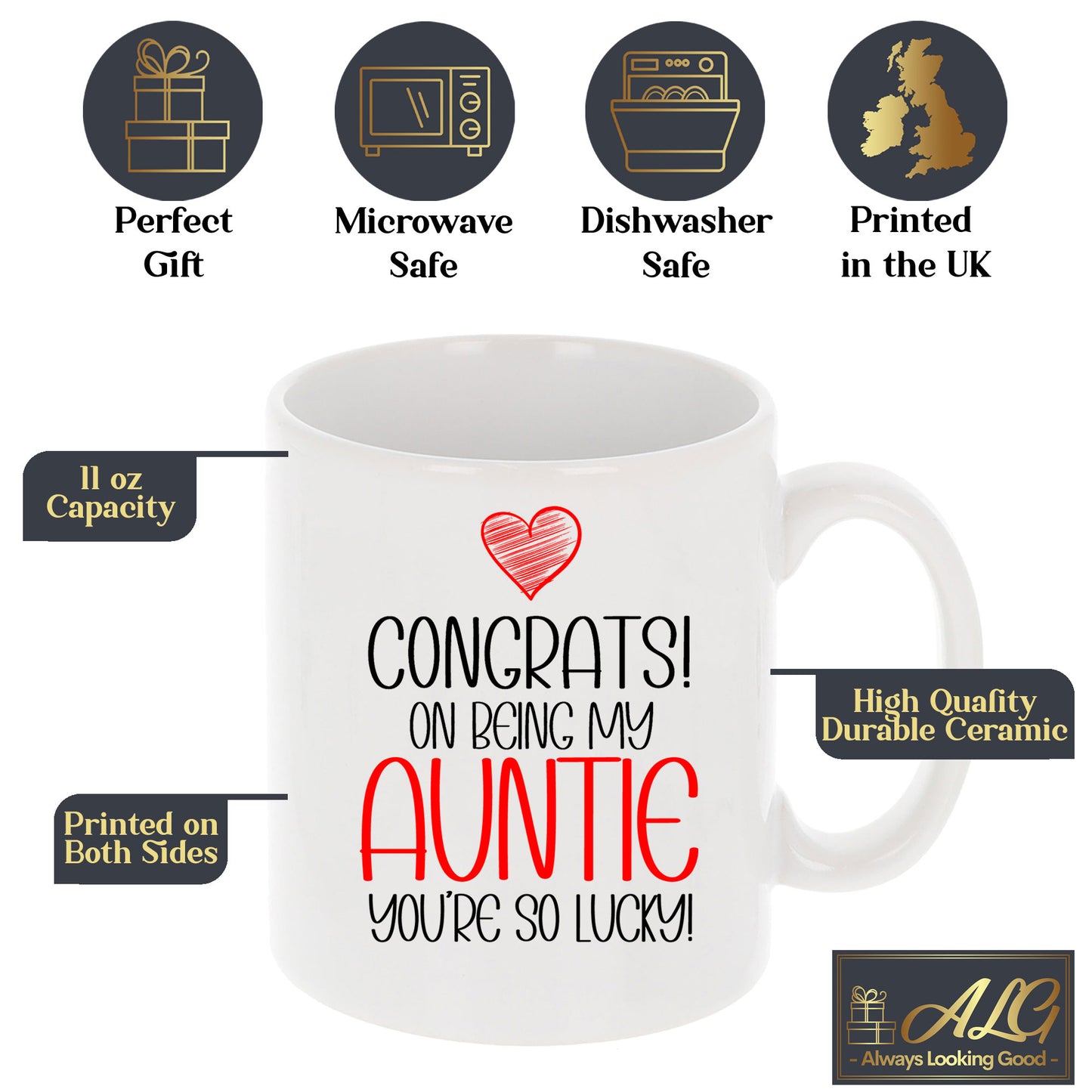 Congrats On Being My Auntie Mug and/or Coaster Gift  - Always Looking Good -   
