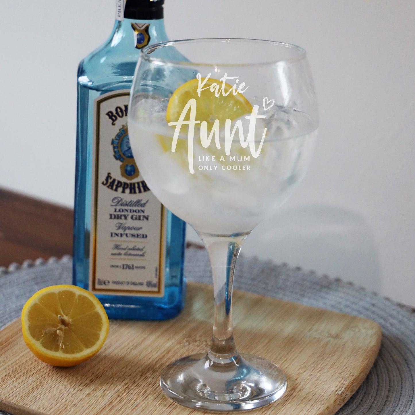 Auntie Gin Glass Gift Personalised & Engraved   - Always Looking Good - Glass Only  