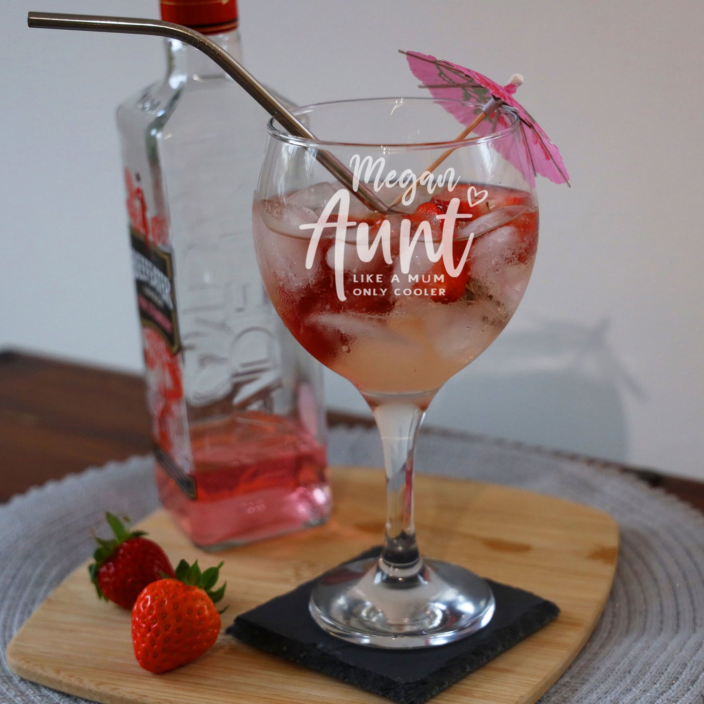 Auntie Gin Glass Gift Personalised & Engraved 
