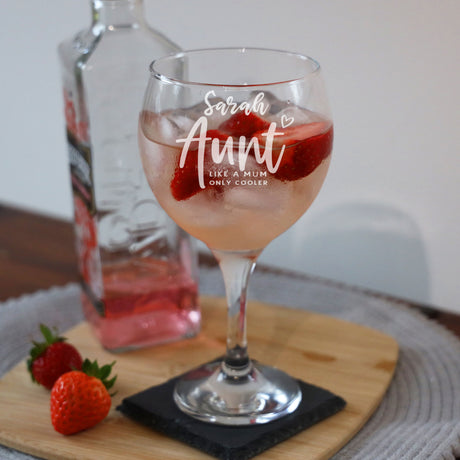 Auntie Gin Glass Gift Personalised & Engraved   - Always Looking Good - Glass Only  