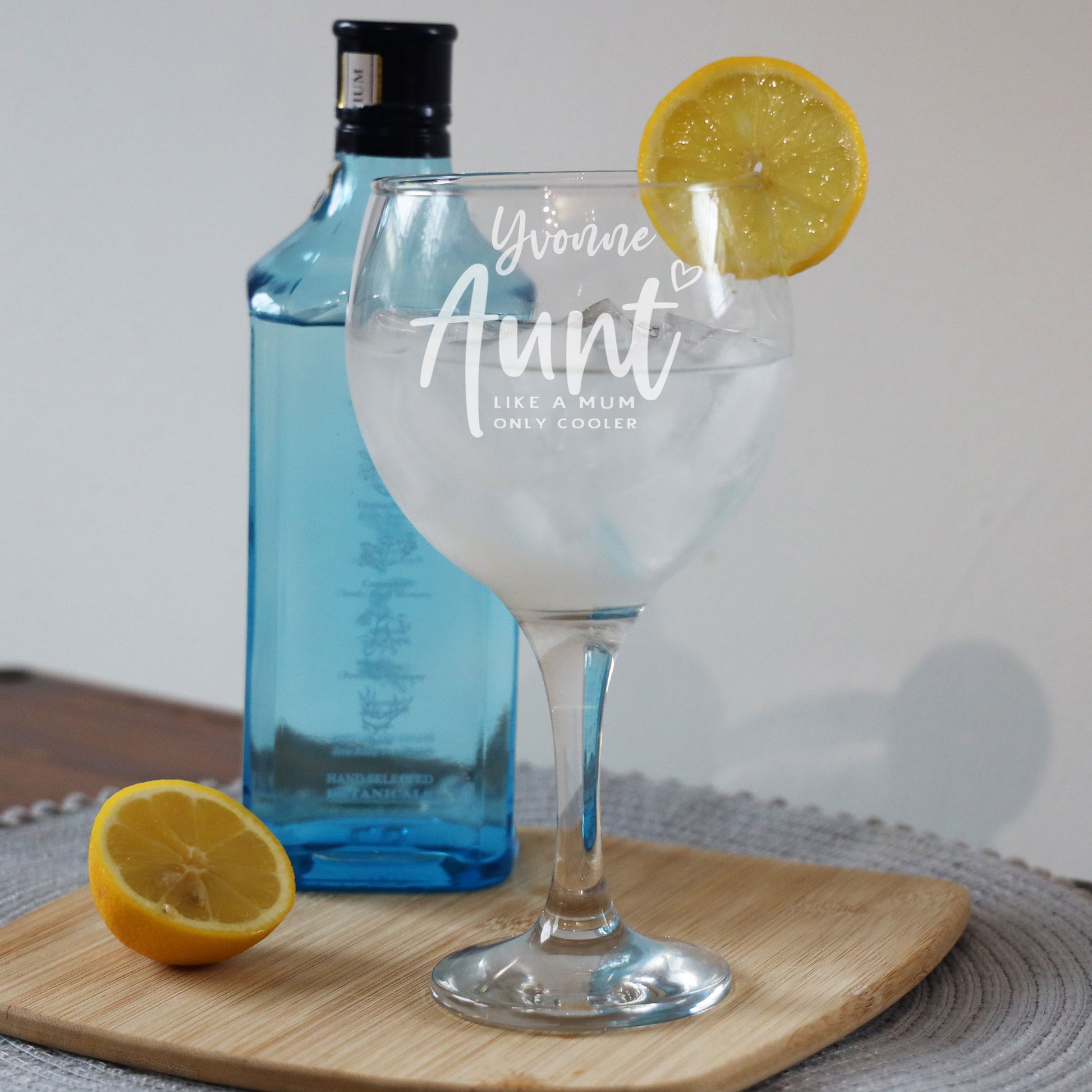 Auntie Gin Glass Gift Personalised & Engraved   - Always Looking Good - Glass Only  