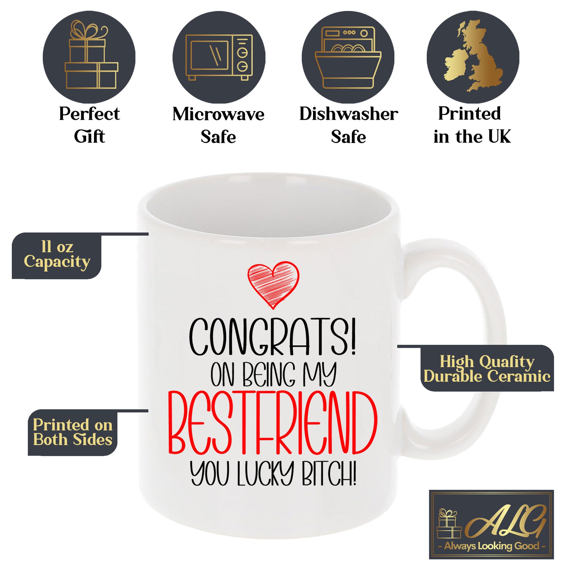 Congrats On Being My Best Friend Mug and/or Coaster Gift  - Always Looking Good -   