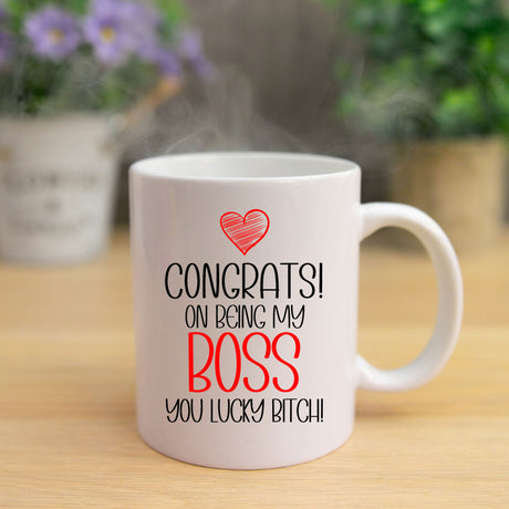Congrats On Being My Boss Mug and/or Coaster Gift  - Always Looking Good - Lucky Bitch Mug On Its Own  