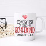 Congrats On Being My Boyfriend Ceramic Mug – Funny Gift for Him