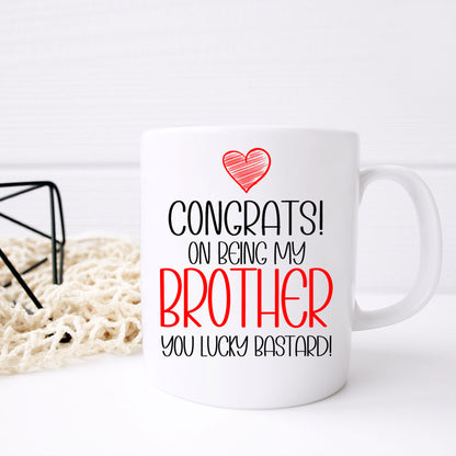 Funny Sibling Mug and/or Coaster Gift “Congrats On Being My Sister / Brother”