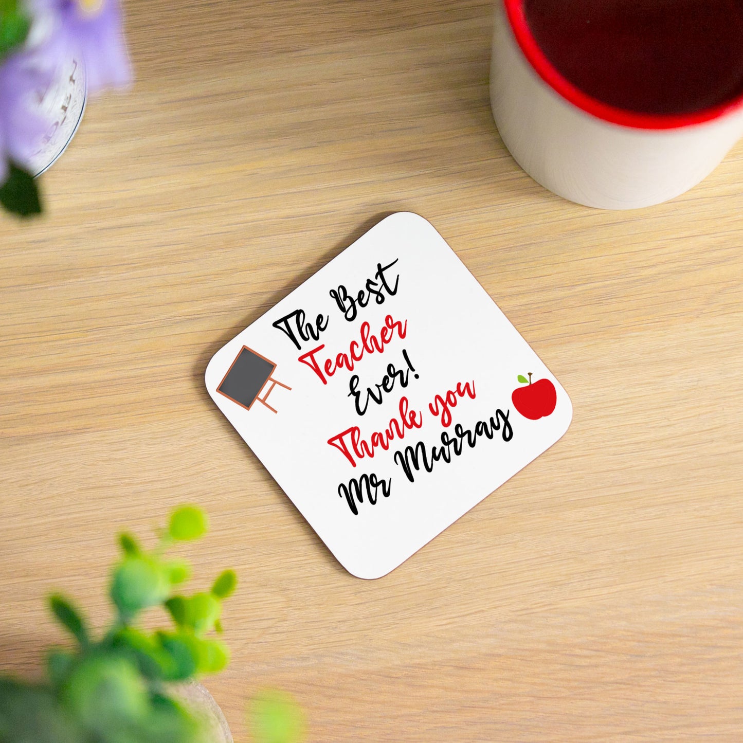 Personalised Teacher Thank you Gift Mug &/or Coaster Set