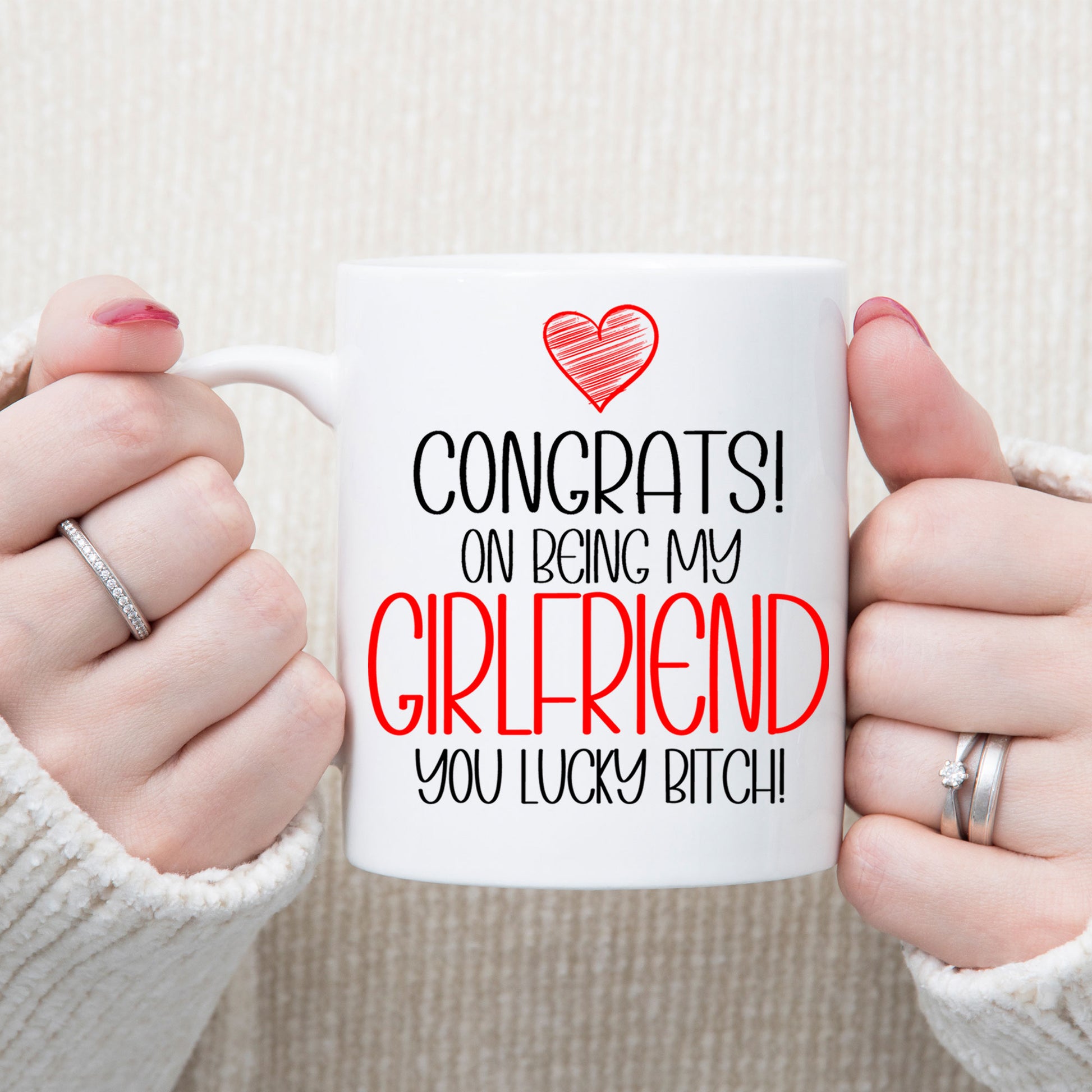 Congrats On Being My Girlfriend Mug and/or Coaster Gift  - Always Looking Good -   