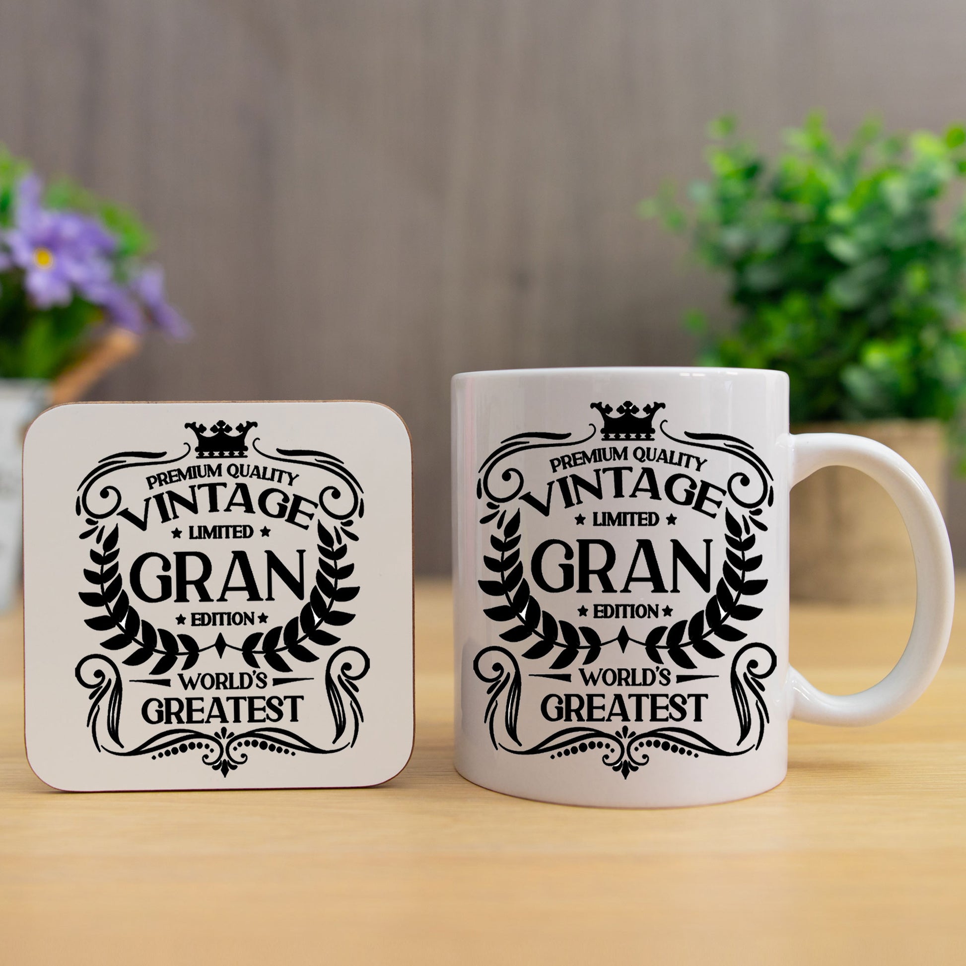 Vintage Worlds Greatest Gran Mug and/or Coaster  - Always Looking Good - Mug & Printed Coaster Set  
