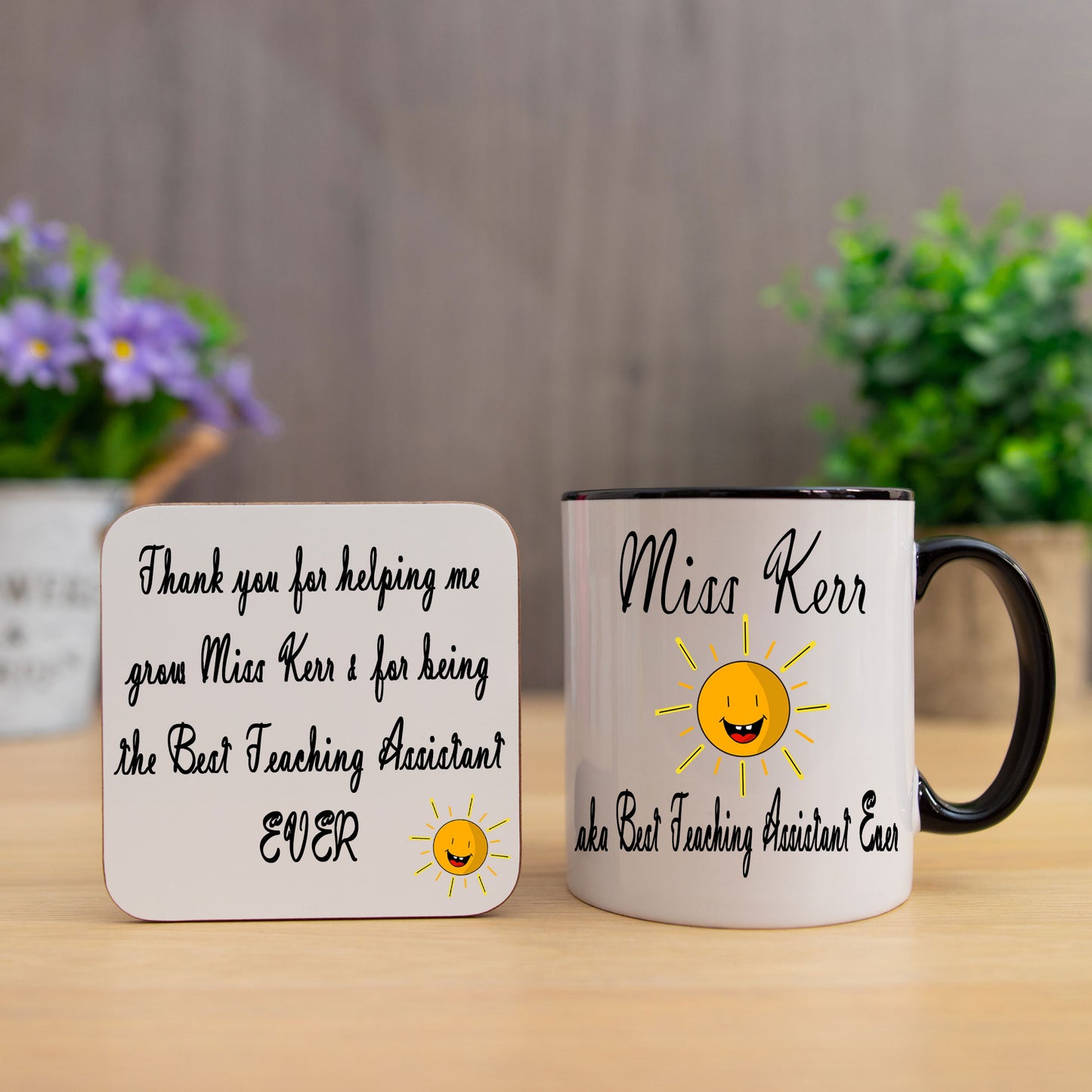 Personalised Best Teaching Assistant Mug and/or Coaster Gift  - Always Looking Good -   