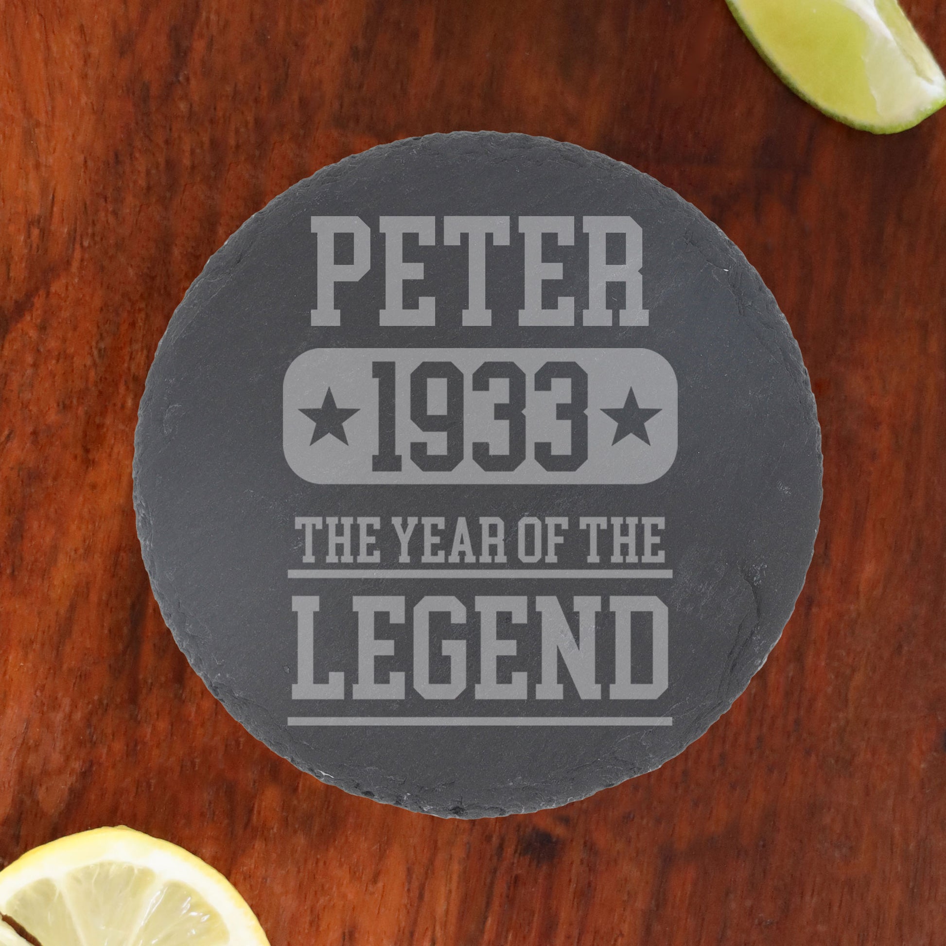 1933 Year Of The Legend Wine Glass and/or Coaster Set  - Always Looking Good - Round Coaster Only  