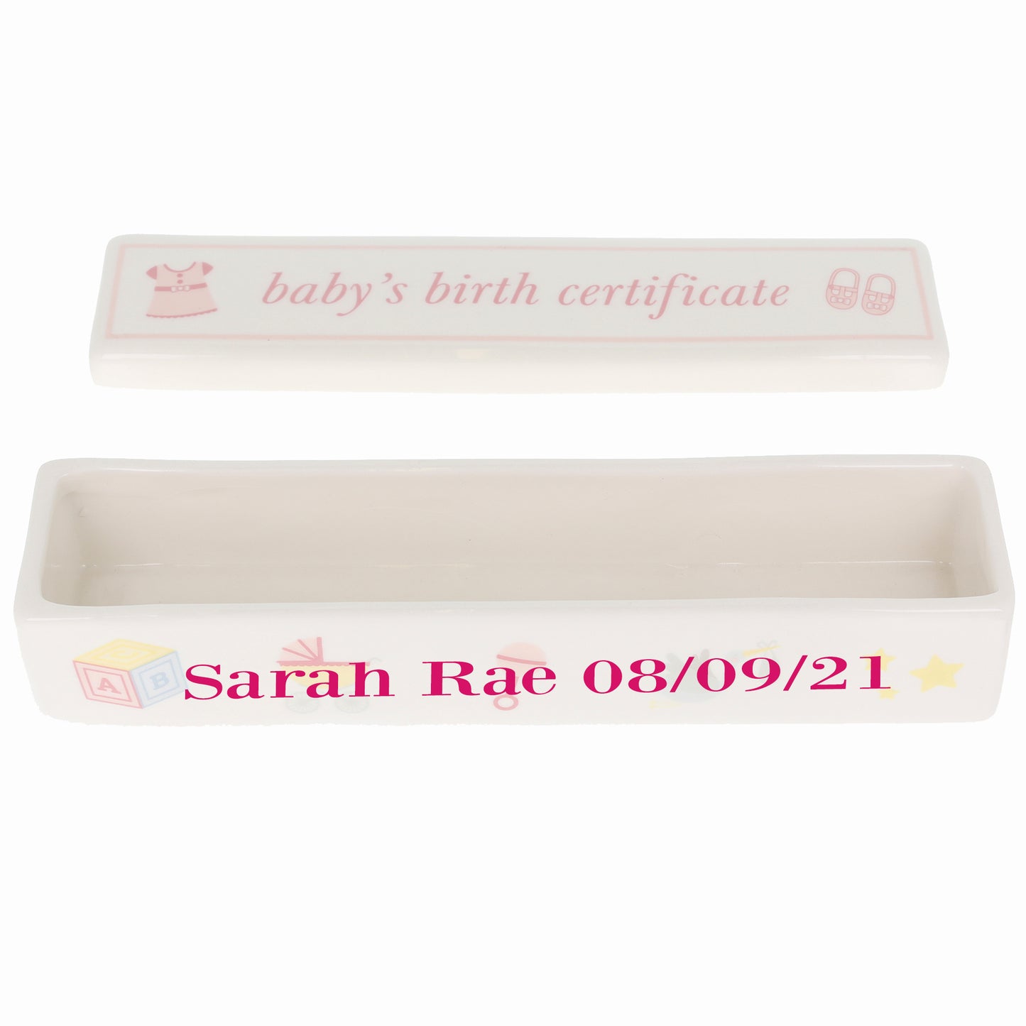 Pink Personalised Baby's Birth Certificate Holder  - Always Looking Good -   