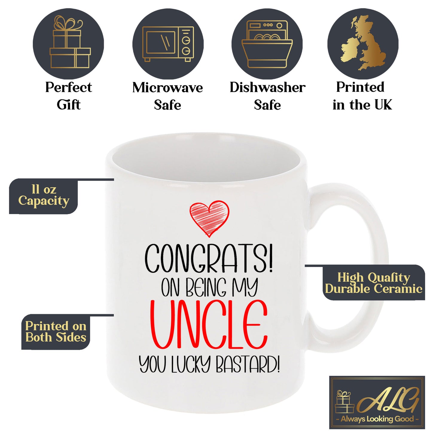 Congrats On Being My Uncle Mug and/or Coaster Gift  - Always Looking Good -   