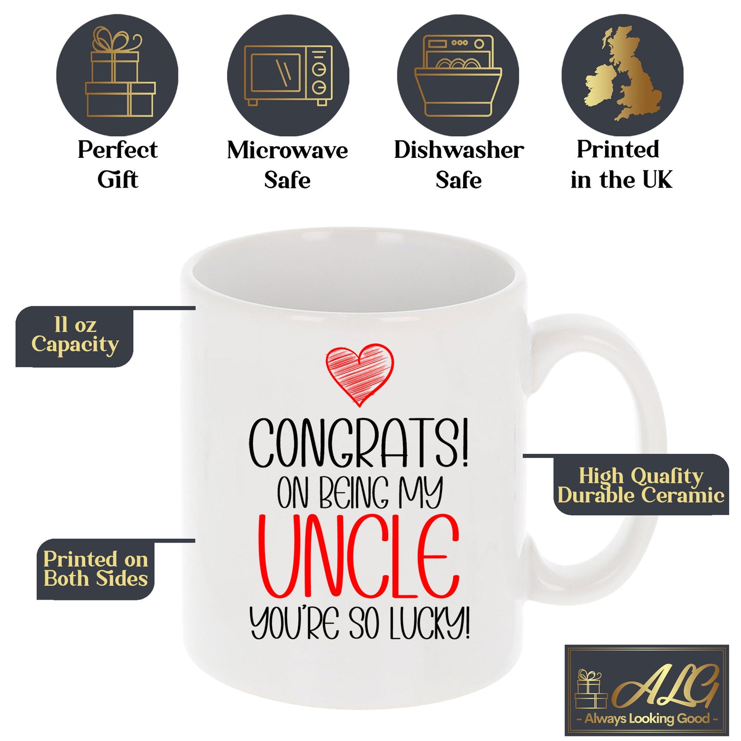 Congrats On Being My Uncle Mug and/or Coaster Gift  - Always Looking Good -   