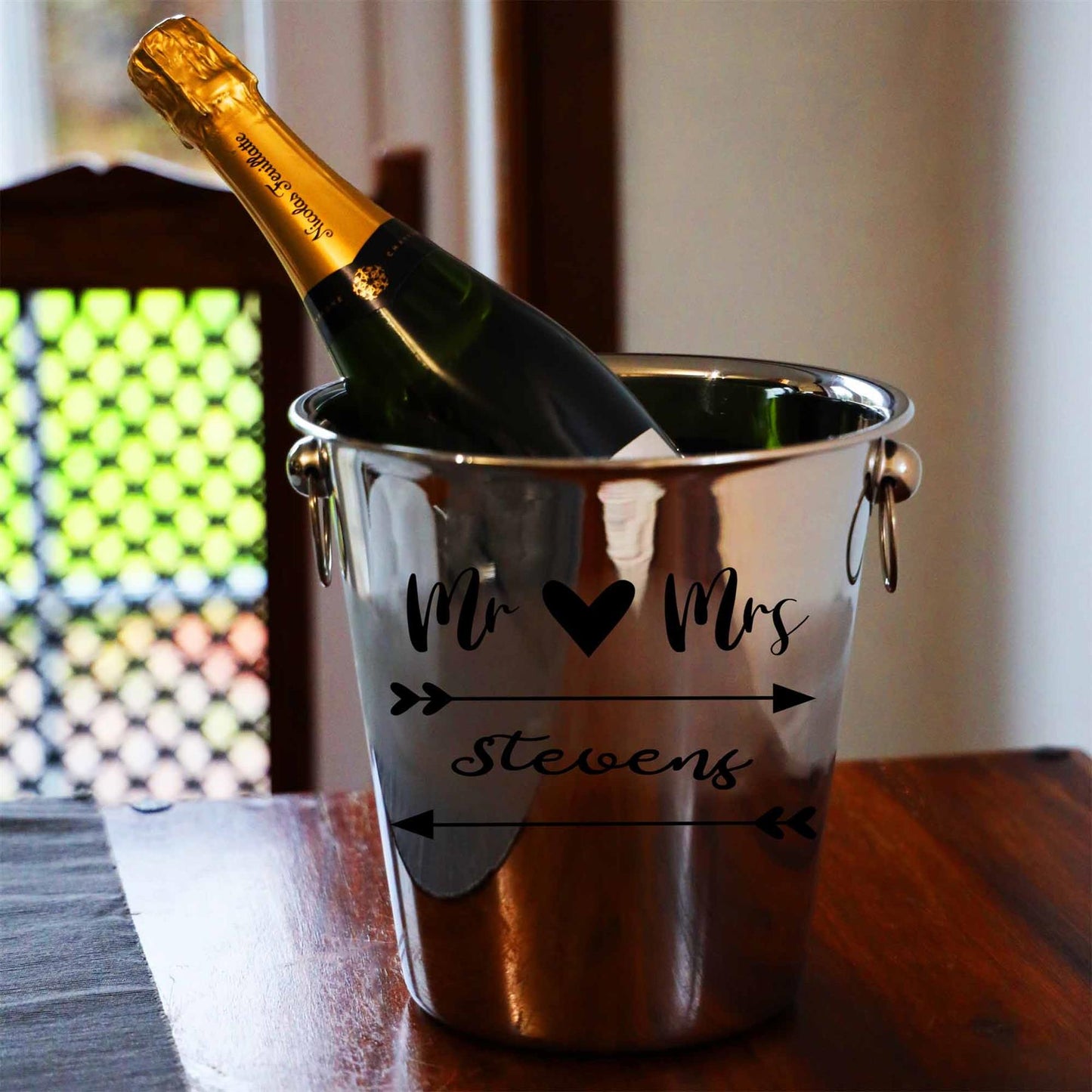 Personalised Mr & Mrs/ Mr & Mr / Mrs & Mrs Ice Bucket With matching Champagne Glasses  - Always Looking Good - Ice Bucket Only  