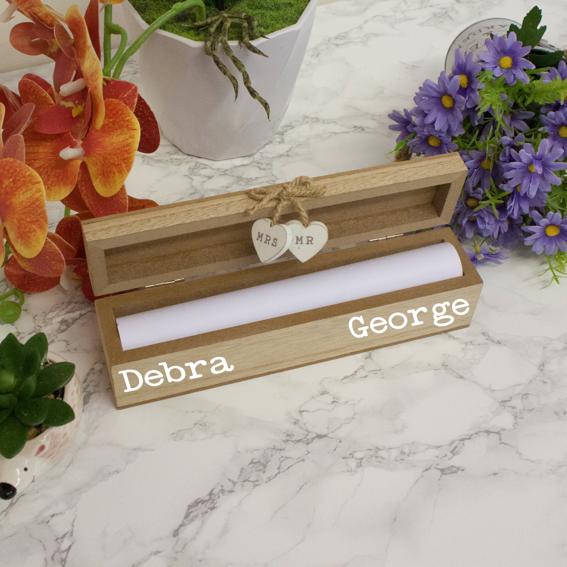 Personalised Wedding Certificate Keepsake Box  - Always Looking Good -   