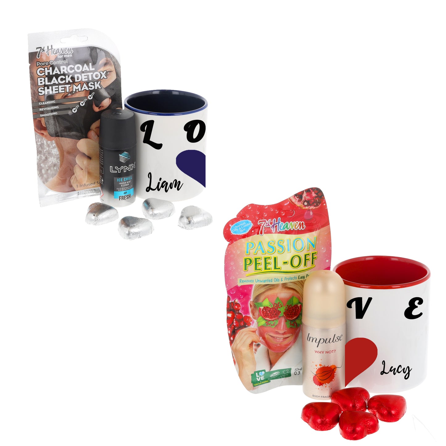 Personalised Couples Matching Heart Filled Mug Set  - Always Looking Good -   